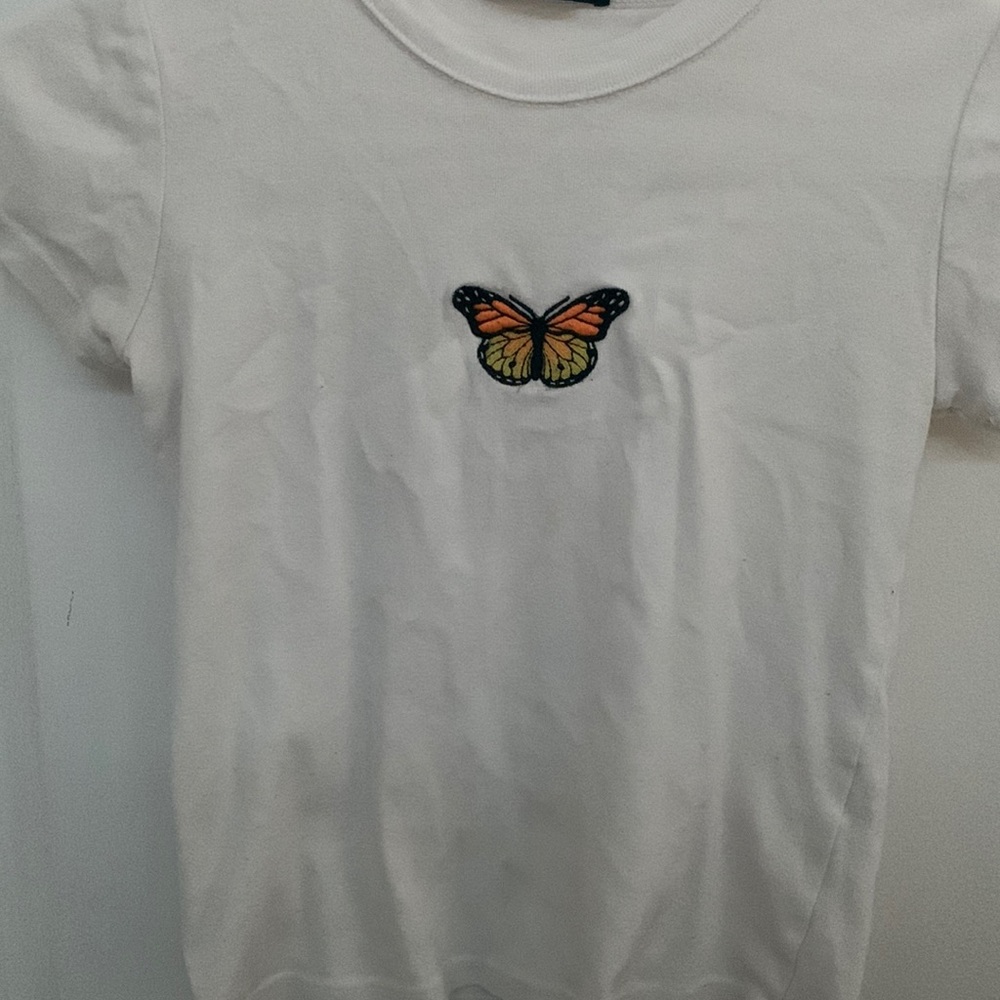 brandy mellville white butterfly top